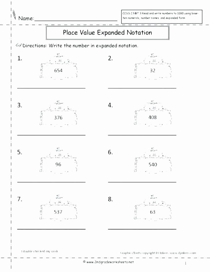 Expanded Notation Worksheets 3rd Grade Expanded form Worksheets Grade Place Value Expanded form