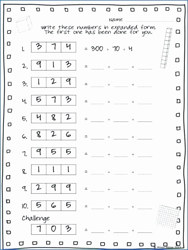 Expanded Notation Worksheets Place Value Chart 2nd Grade – Mikkospace