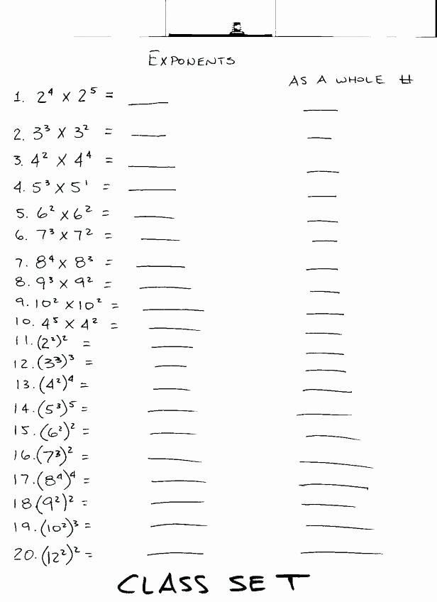 Exponents Worksheets 6th Grade Pdf Exponent Practice Worksheet Grade Laws Exponents