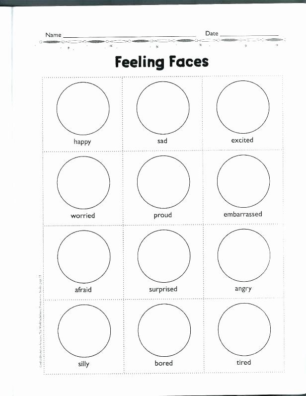 Feelings Worksheets for Kindergarten Feelings and Emotions Worksheets Printable Free Anger for