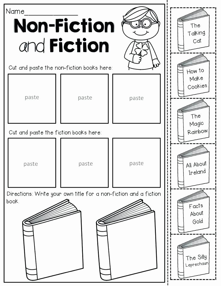 Fiction and Nonfiction Worksheets Pdf Identifying Fiction and Nonfiction Worksheets