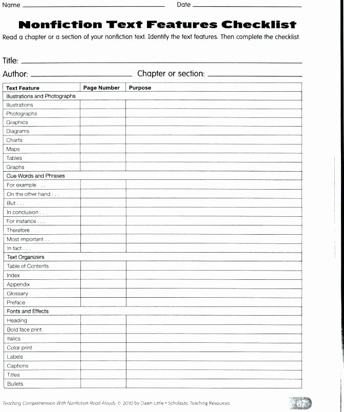 Fiction and Nonfiction Worksheets Pdf Reading Strategies Worksheets