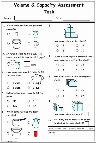 Fifth Grade Measurement Worksheets 4th Grade Math Volume Worksheets