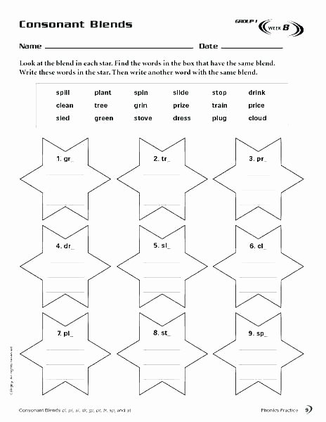 Final Blends Worksheets Beginning Blends Worksheets Pin Consonant Vowel for Grade 1