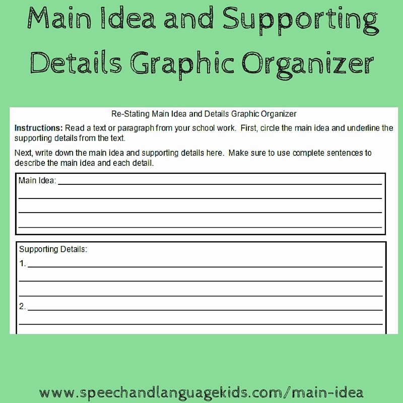 Finding the Main Idea Worksheet Helping Children to Identify Main Ideas and Supporting