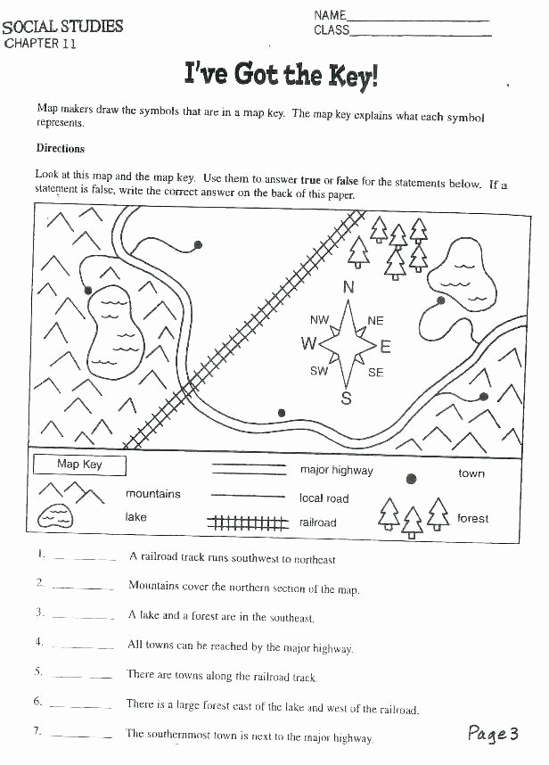 First Grade Map Skills Worksheets Lovely Free Map Skills Worksheets