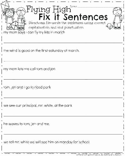 First Grade Sentence Writing Worksheets asking and Telling Sentences Worksheets Grade Login to