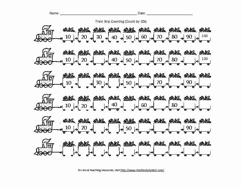 First Grade Skip Counting Worksheets Counting Worksheets for Kindergarten