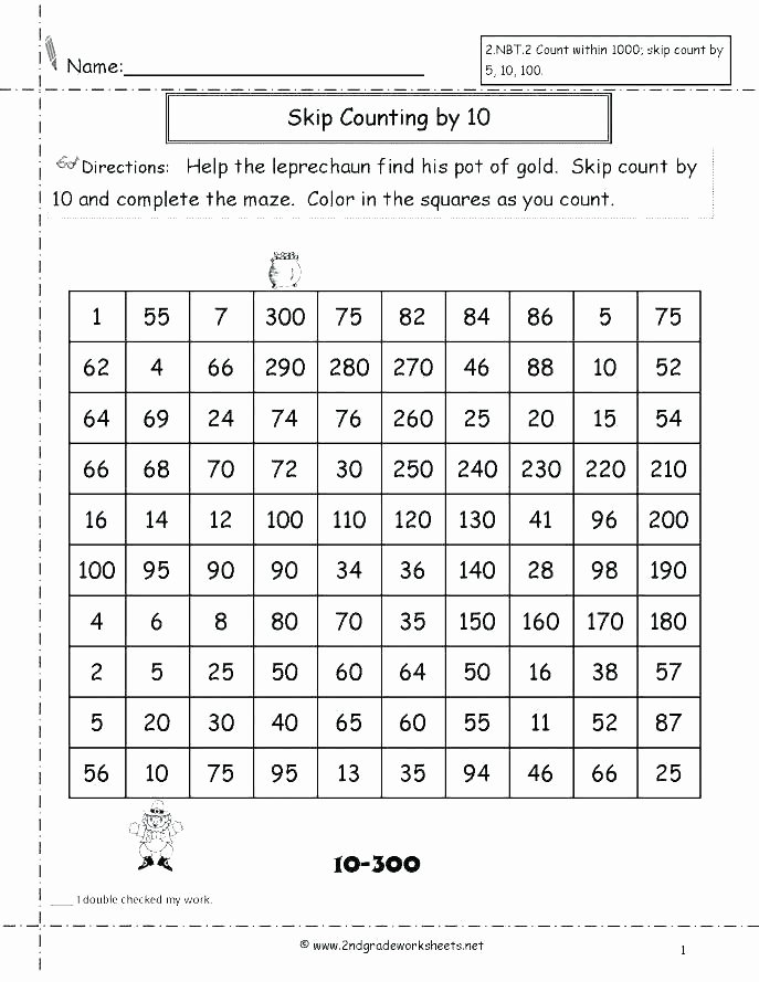 First Grade Skip Counting Worksheets Preschool Number Worksheets 1 Counting Worksheet Free Money