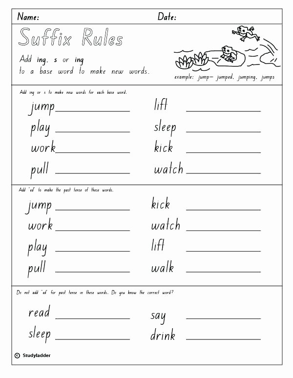First Grade Vocabulary Worksheets Free Worksheets Library Download and Print Ed Ing Ending