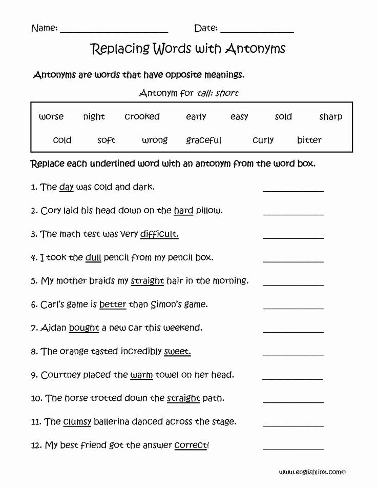 Fixing Sentences Worksheets Pin On Antonyms Synonyms
