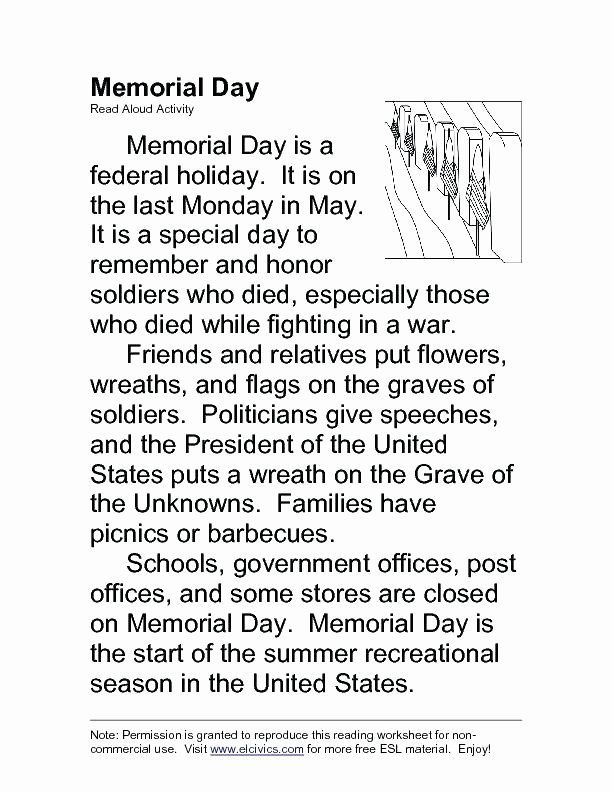 Flag Day Reading Comprehension Worksheets Product Categories Memorial Day Worksheets Holiday Memorial