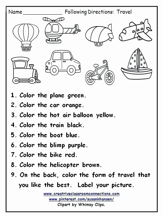 Following 2 Step Directions Worksheets Free Printable Following Directions Worksheets Following