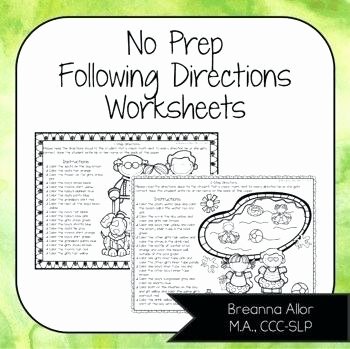 Following Directions Coloring Worksheet Following Direction Worksheets Teachers Pay Teachers Free