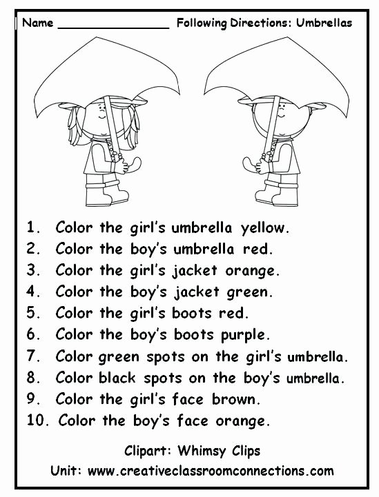 Following Directions Worksheet Trick