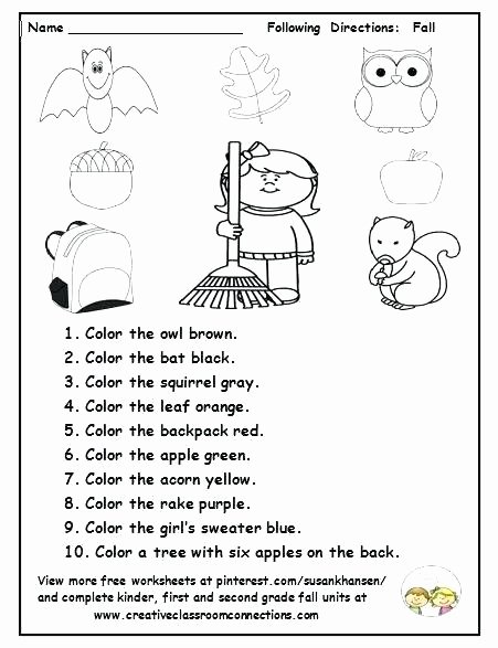 Following Multistep Directions Worksheets Following Directions Worksheets for Elementary Students