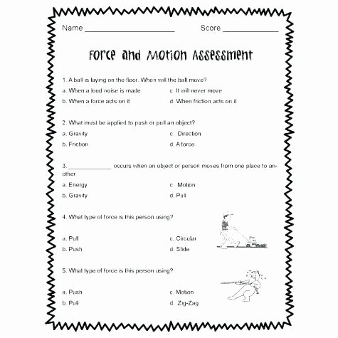 Force and Motion Kindergarten Worksheets Push and Pull Worksheets Grade 1