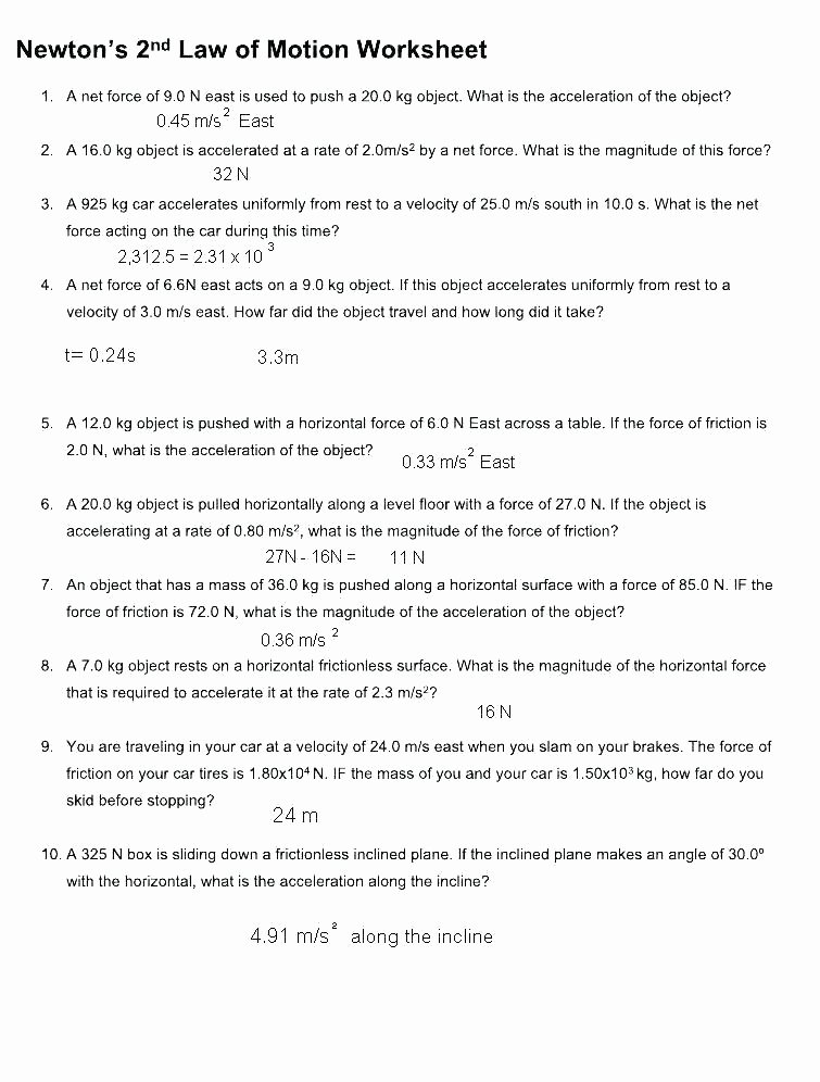 Force and Motion Printable Worksheets Free force and Motion Worksheets