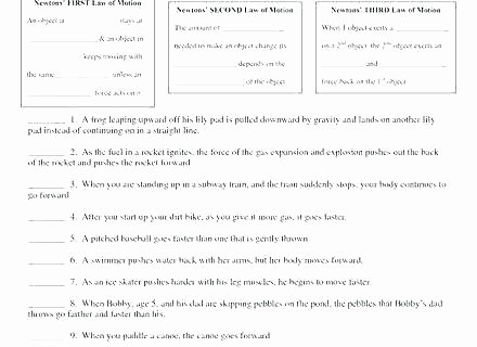 Force and Motion Printable Worksheets Physical Science force and Motion Worksheets