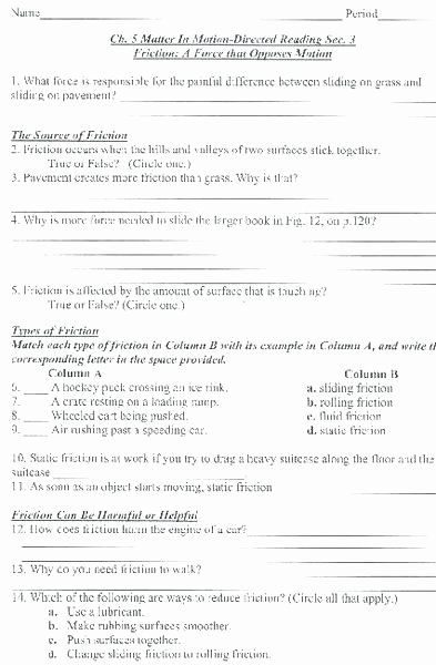 Force and Motion Worksheet Answers Fresh force and Motion Worksheets with Answers – Spieleaffefo