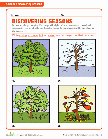 Four Seasons Kindergarten Worksheets the Four Seasons All My Activities
