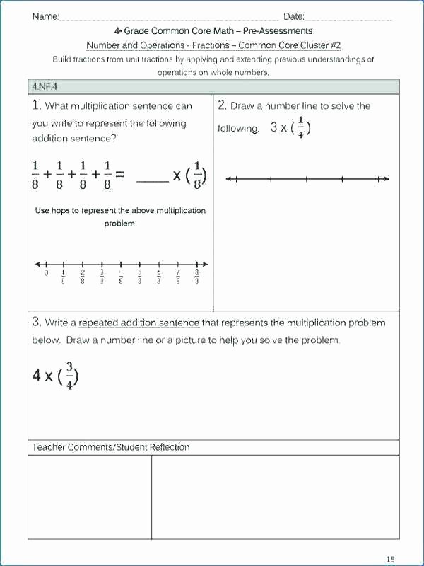 Fractions Common Core Worksheets Fourth Grade Mon Core Math Worksheets