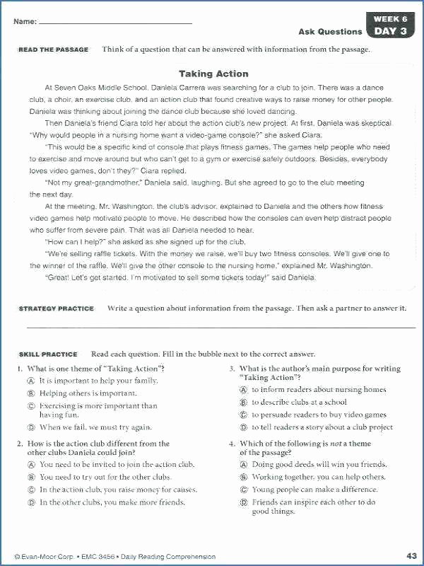 Free 7th Grade Reading Worksheets 7th Grade Reading Practice Worksheets 7th Grade Standardized