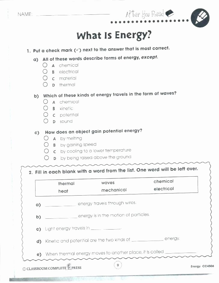 Free 7th Grade Science Worksheets 6th Science Worksheets