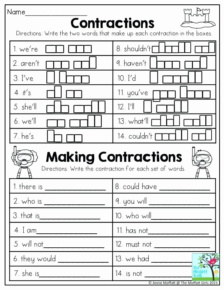 Free Contraction Worksheets Third Grade Worksheets – Mikkospace
