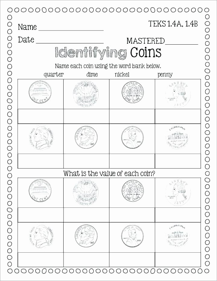 Free Counting Coins Worksheets New 1st Grade Coin Worksheets