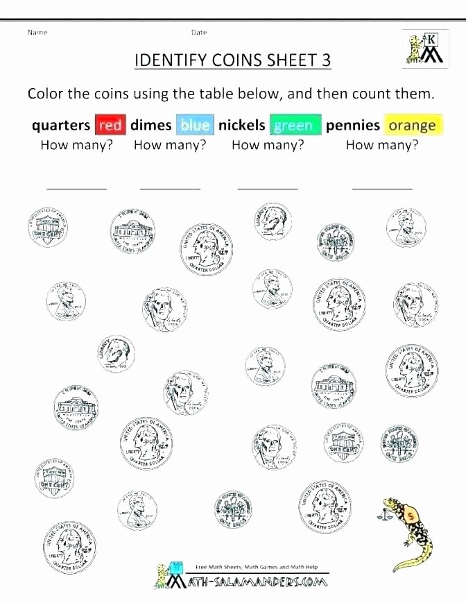 Free Counting Coins Worksheets Unique 1st Grade Coin Worksheets