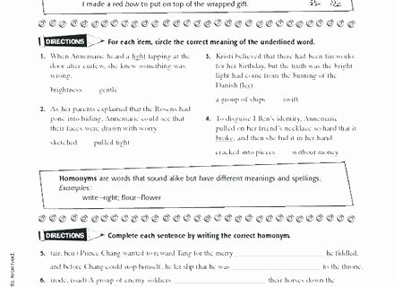 Free Homophone Worksheets Homonyms Worksheets Grade to Free Homographs Printable and