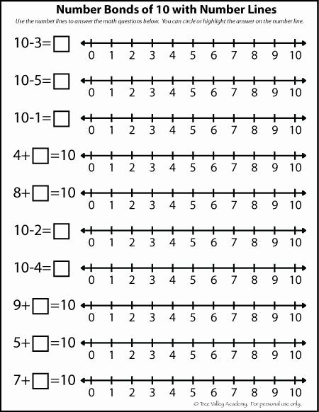 Free Measurement Worksheets Grade 1 Free Number Bonds to 10 Worksheet