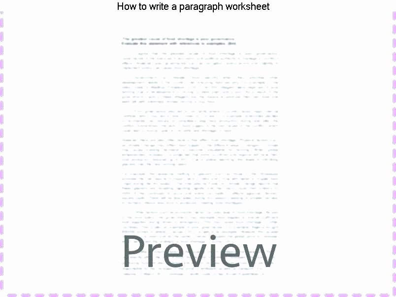 Free Paragraph Writing Worksheets 5th Grade Paragraph Writing Worksheets