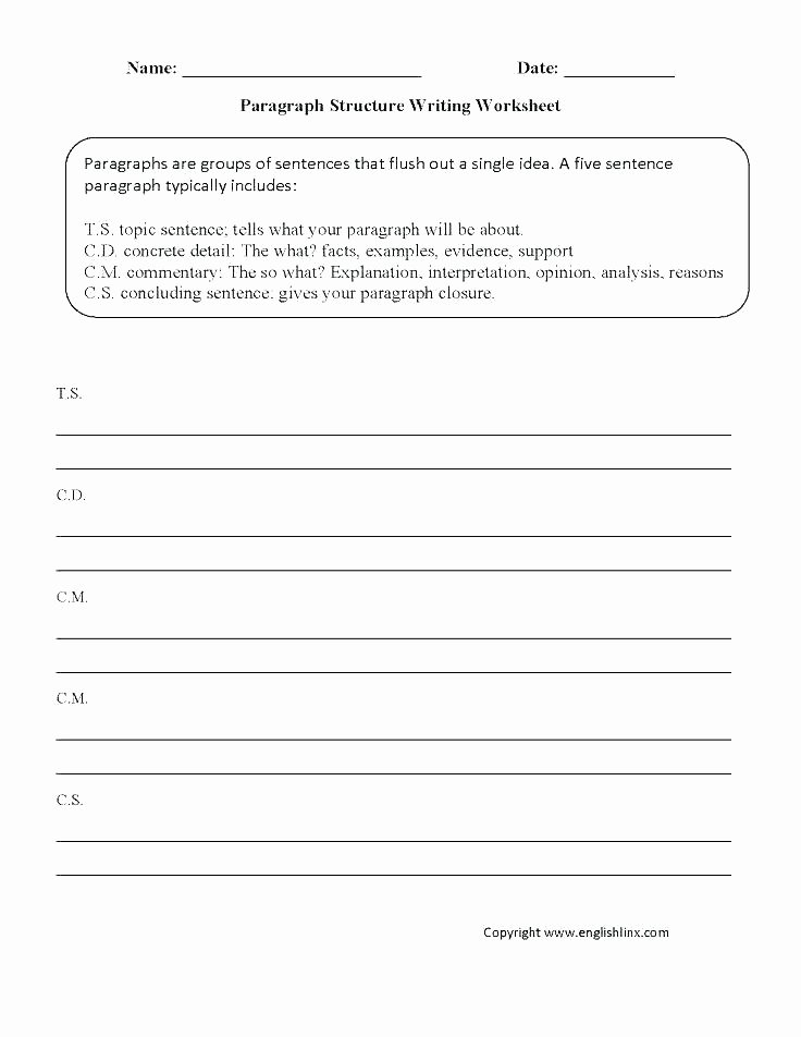 Free Paragraph Writing Worksheets Basic Introduction Worksheet Beginners Worksheets Sentence