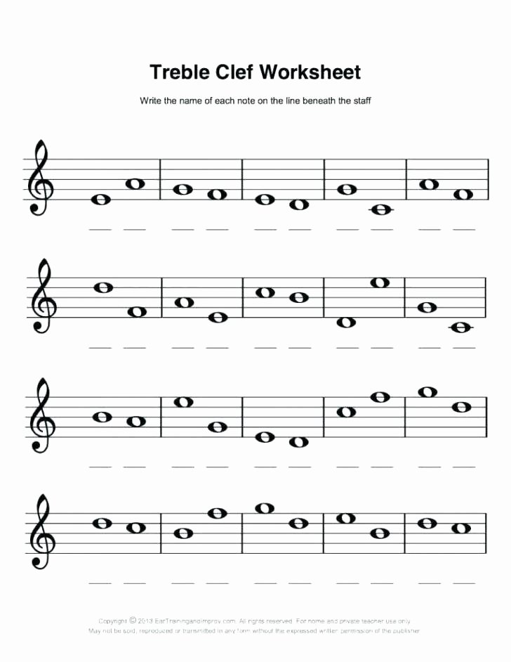 Free Piano Worksheets Treble Clef Worksheets