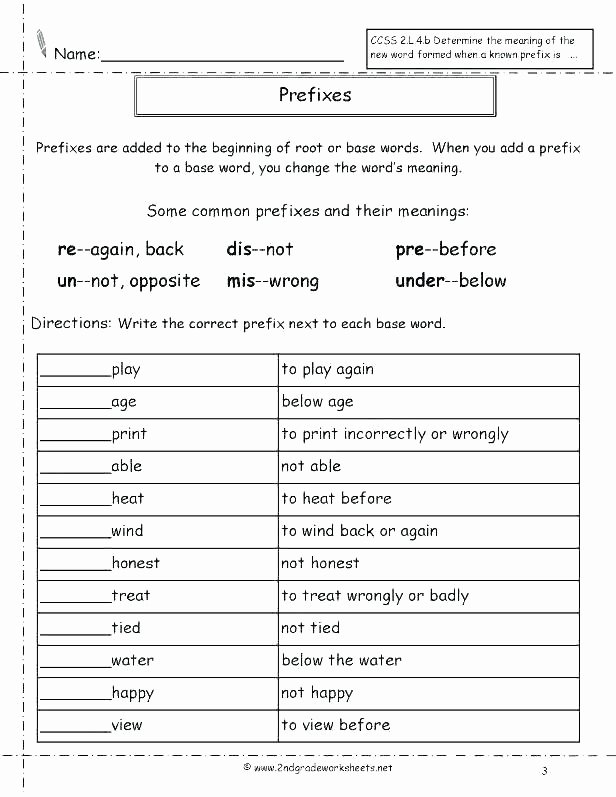 Free Prefix and Suffix Worksheet Prefix and Suffix Worksheets High School