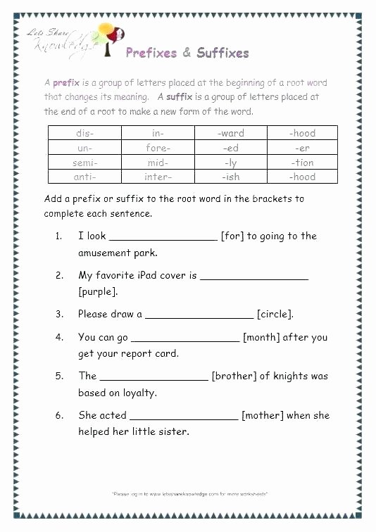 Free Prefix and Suffix Worksheet Suffix Activities Activities and Ideas for Teaching Suffixes