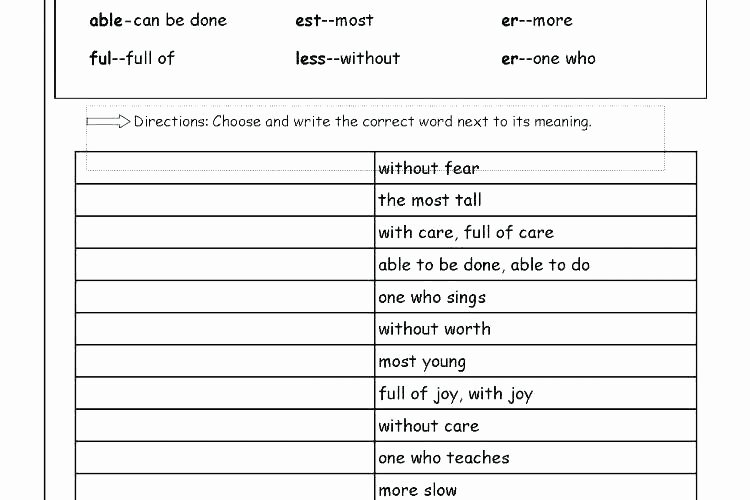 Free Prefix and Suffix Worksheets Prefix Worksheets Middle School Prefix Worksheets Grade