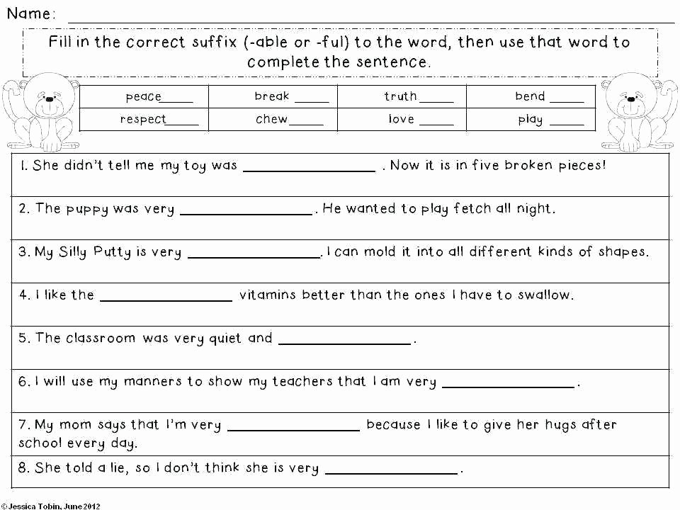 Free Prefix and Suffix Worksheets Suffix S Worksheets
