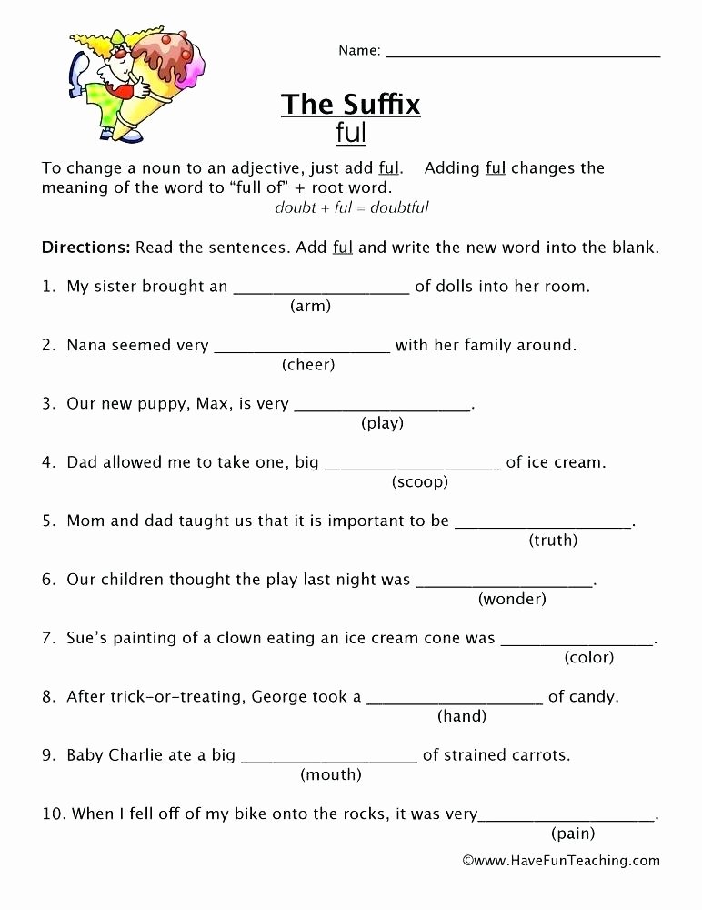 Free Prefix and Suffix Worksheets Suffix Worksheets for Grade 2 Printable Free Prefixes and