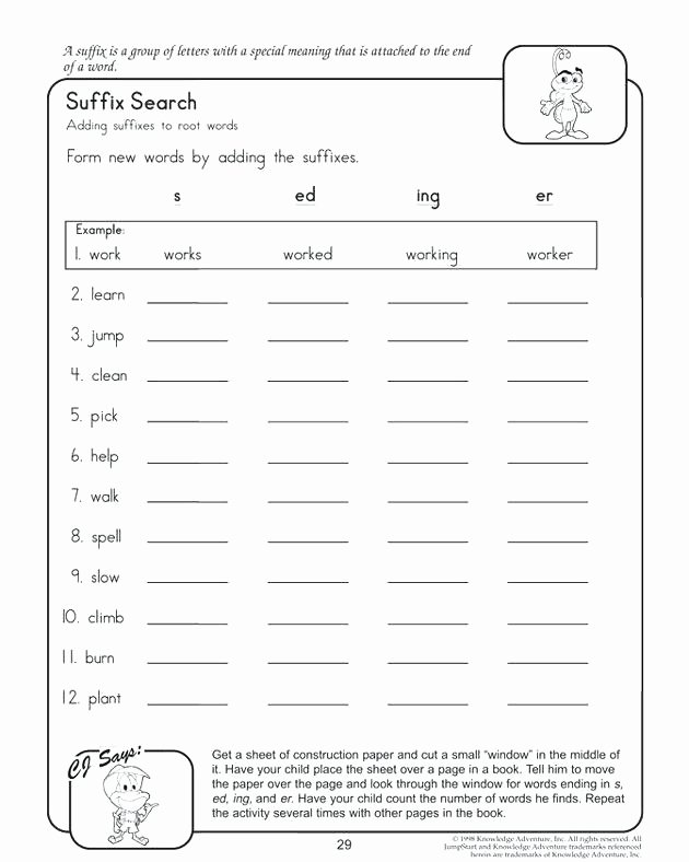 Free Prefix and Suffix Worksheets Suffixes Worksheets 6th Grade