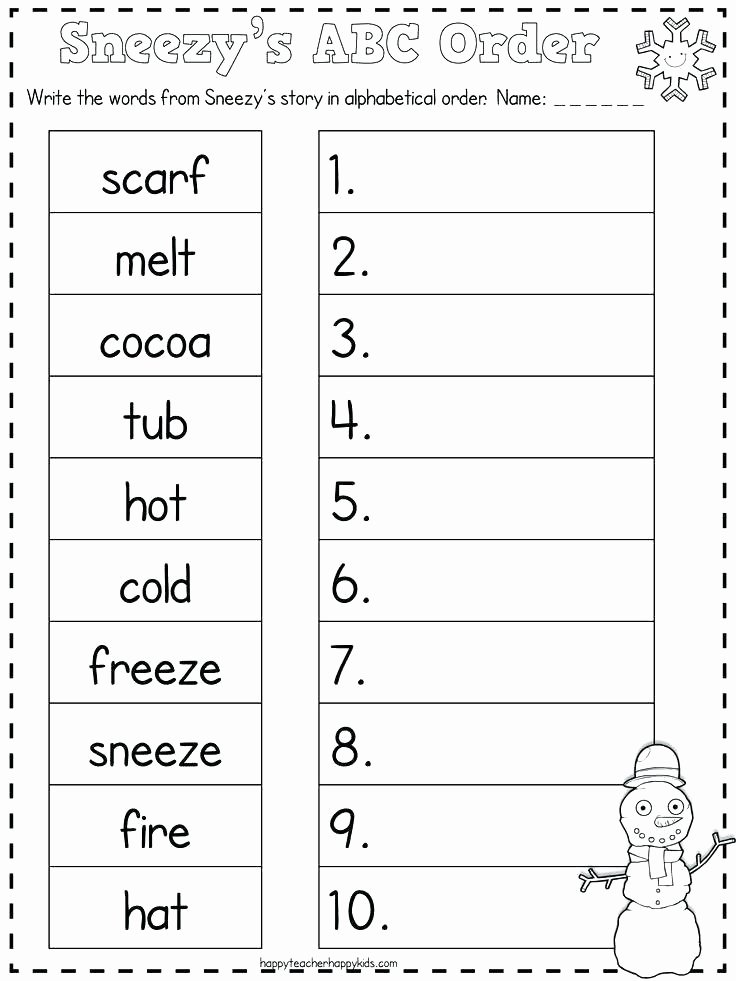 Free Printable Alphabetical order Worksheets Abc order Worksheets for First Grade – Deglossed