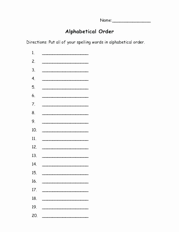 Free Printable Alphabetical order Worksheets Free Spelling Practice Worksheets