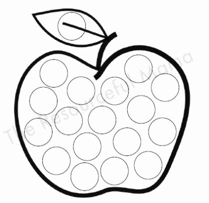 Free Printable Apple Worksheets Inspirational Apple Dot Painting Dot Marker Printable Montessori