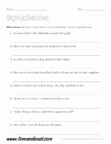 Free Printable Capitalization Worksheets 5th Grade Capitalization Worksheets Capitalization