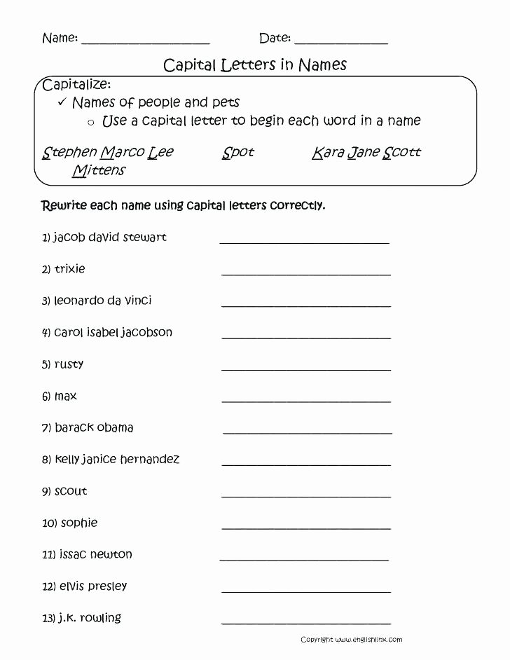 Free Printable Capitalization Worksheets Resources Capitalization Worksheets Capital Letters Find It
