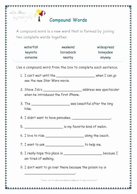 Free Printable Compound Word Worksheets Hyphenated Pound Words Worksheets Pdf