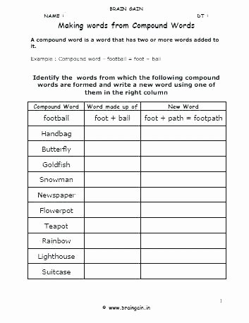 Free Printable Compound Word Worksheets Pound Words Worksheets 3rd Grade