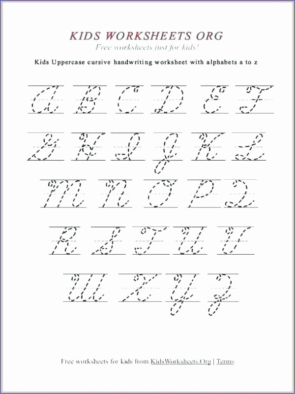 Free Printable Cursive Alphabet Chart Free Kindergarten Alphabet Writing Worksheets Library